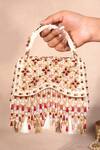 Buy_House Of Kosha_Multi Color Beads, Tassels Elara Suede Box Bag _at_Aza_Fashions