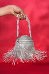 Shop_House Of Kosha_Silver Rhinestones Glitz Bucket Bag _at_Aza_Fashions