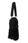 House Of Kosha_Black Beads, Zari, Tassels Suede Embellished Clutch Bag _Online_at_Aza_Fashions