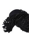 Buy_House Of Kosha_Black Beads, Zari, Tassels Suede Embellished Clutch Bag _Online_at_Aza_Fashions
