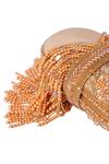Shop_House Of Kosha_Gold Beads, Zari, Tassels, Cut Work Suede Embellished Clutch Bag _Online_at_Aza_Fashions