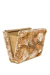 Buy_House Of Kosha_Gold Beads, Sequins, Crystals Suede Embellished Clutch _Online_at_Aza_Fashions