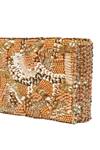 Shop_House Of Kosha_Gold Beads, Sequins, Crystals Suede Embellished Clutch _Online_at_Aza_Fashions