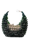 Shop House Of Kosha Green Crystals Alara Suede Embellished Hobo Bag Online at Aza Fashions Shop_House Of Kosha_Green Crystals Alara Suede Embellished Hobo Bag _Online_at_Aza_Fashions