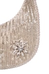 Buy_House Of Kosha_Silver Embroidery, Tassels Elina Suede Hobo Bag _Online_at_Aza_Fashions