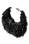 Shop_House Of Kosha_Black Beads Liona Suede Embellished Hobo Bag _Online_at_Aza_Fashions