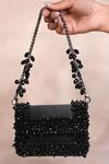 Buy_House Of Kosha_Black Crystals Elana Suede Mini Clutch Bag _at_Aza_Fashions