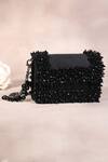 Shop_House Of Kosha_Black Crystals Elana Suede Mini Clutch Bag _at_Aza_Fashions
