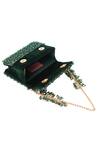 House Of Kosha_Green Crystals Kiyara Suede Mini Clutch Bag _Online_at_Aza_Fashions