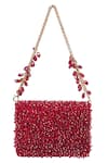 Shop_House Of Kosha_Maroon Crystals Kiyara Suede Mini Clutch _at_Aza_Fashions
