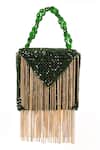 Shop_House Of Kosha_Green Crystals, Chains Natali Embellished Mini Bag _Online_at_Aza_Fashions