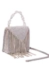 Buy_House Of Kosha_Silver Crystals, Chains Natali Embellished Mini Bag _Online_at_Aza_Fashions