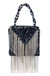 Buy_House Of Kosha_Navy Crystals, Chains Blue Embellished Mini Bag _Online_at_Aza_Fashions