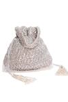 Buy_House Of Kosha_Silver Sequins, Crystals Sitara Potli _at_Aza_Fashions