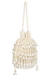 House Of Kosha_Ivory Pearls Zarah Suede Potli _Online_at_Aza_Fashions