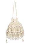 Buy_House Of Kosha_Ivory Pearls Zarah Suede Potli _Online_at_Aza_Fashions