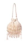 Buy_House Of Kosha_Ivory Pearls, Crystals Embellished Potli _Online_at_Aza_Fashions