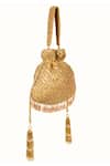 Shop_House Of Kosha_Gold Sequins, Tassels Sitara Potli _at_Aza_Fashions