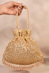 Buy_House Of Kosha_Gold Sequins, Tassels Sitara Potli _at_Aza_Fashions