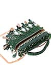 Shop_House Of Kosha_Green Mirrors, Crystals Mirrorwork Vanity Bag _Online_at_Aza_Fashions
