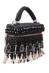 Shop_House Of Kosha_Black Mirage Mirrorwork Vanity Bag _Online_at_Aza_Fashions