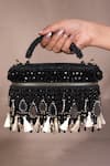 Buy_House Of Kosha_Black Mirage Mirrorwork Vanity Bag _at_Aza_Fashions