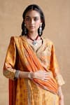 Shop_Ritu Kumar_Yellow Silk, Viscose Embroidery Round Neck Multi Designer Kurta Set _Online_at_Aza_Fashions