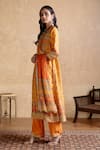 Ritu Kumar_Yellow Silk, Viscose Embroidery Round Neck Multi Designer Kurta Set _at_Aza_Fashions