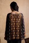 Shop_Ritu Kumar_Multi Color Viscose Embroidery Round , Keyhole Black And Printed Kurti _at_Aza_Fashions