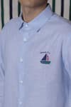 Lacquer Embassy_Blue Cotton Light Full-sleeve Shirt _Online_at_Aza_Fashions