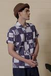 Buy_Lacquer Embassy_Blue Cotton Nautical Print Shirt _Online_at_Aza_Fashions