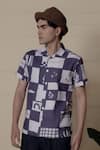Shop_Lacquer Embassy_Blue Cotton Nautical Print Shirt _Online_at_Aza_Fashions