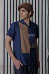 Shop_Lacquer Embassy_Blue Cotton Embroidery Print Chambray Shirt _Online_at_Aza_Fashions