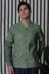 Buy_Lacquer Embassy_Green Cotton Slub Shirt _Online_at_Aza_Fashions