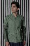 Buy_Lacquer Embassy_Green Cotton Slub Shirt _at_Aza_Fashions
