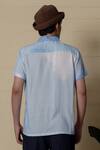 Shop_Lacquer Embassy_Blue Rayon Nautical Print Camp Collar Shirt _at_Aza_Fashions