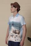 Shop_Lacquer Embassy_Blue Rayon Nautical Print Camp Collar Shirt _Online_at_Aza_Fashions