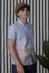 Shop_Lacquer Embassy_Blue Cotton Embroidery Pastel Color Block Shirt _Online_at_Aza_Fashions