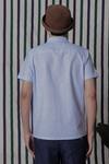 Shop_Lacquer Embassy_Blue Cotton Embroidery Pastel Color Block Shirt _at_Aza_Fashions