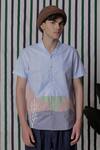 Buy_Lacquer Embassy_Blue Cotton Embroidery Pastel Color Block Shirt _at_Aza_Fashions