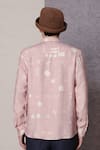 Shop_Lacquer Embassy_Pink Cotton Textured Shirt With Folk Print _at_Aza_Fashions