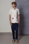 Buy_Lacquer Embassy_Beige Cotton Ecru Abstract Print Shirt _Online_at_Aza_Fashions