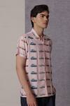 Buy_Lacquer Embassy_Pink Rayon Vintage Car Print Shirt _Online_at_Aza_Fashions