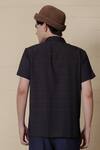 Shop_Lacquer Embassy_Black Rayon Dark Grey Printed Shirt _at_Aza_Fashions