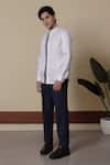 Buy_Lacquer Embassy_White Cotton Satin Shirt _Online_at_Aza_Fashions
