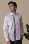 Buy_Lacquer Embassy_White Cotton Satin Shirt _at_Aza_Fashions