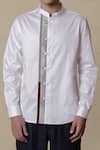 Shop_Lacquer Embassy_White Cotton Satin Shirt _Online_at_Aza_Fashions