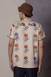 Shop_Lacquer Embassy_Beige Cotton Ecru Floral Print Shirt _at_Aza_Fashions