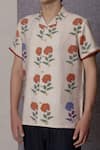 Buy_Lacquer Embassy_Beige Cotton Ecru Floral Print Shirt _Online_at_Aza_Fashions