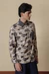 Buy_Lacquer Embassy_Green Rayon Camouflage Print Full Sleeve Shirt _Online_at_Aza_Fashions